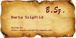Barta Szigfrid névjegykártya